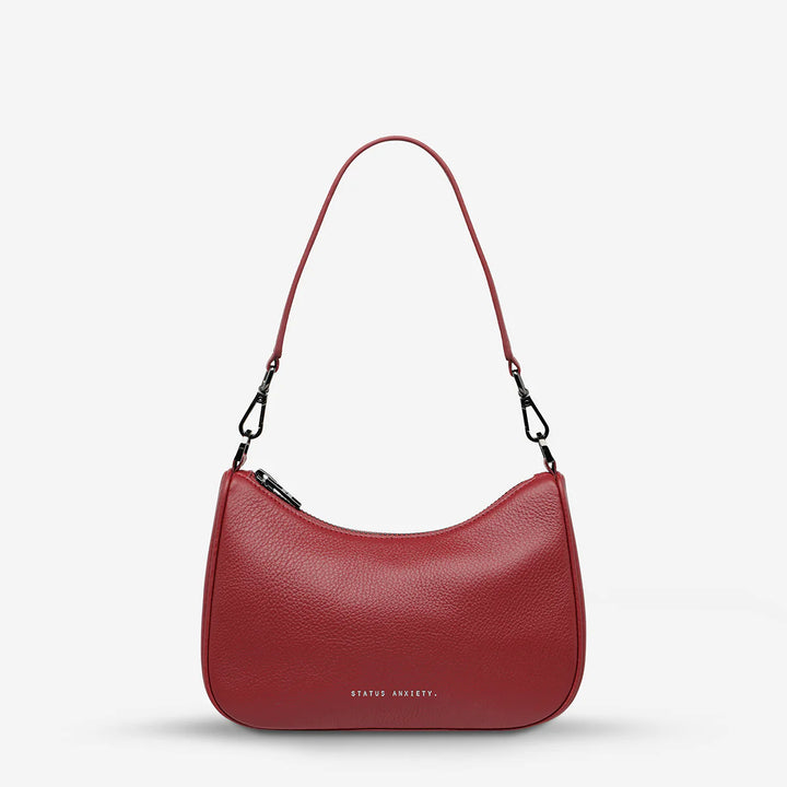 STATUS ANXIETY Womens Look Both Ways Leather Bag in Rouge, WOMENS BAGS & CLUTCHES, STATUS ANXIETY, Elwood 101