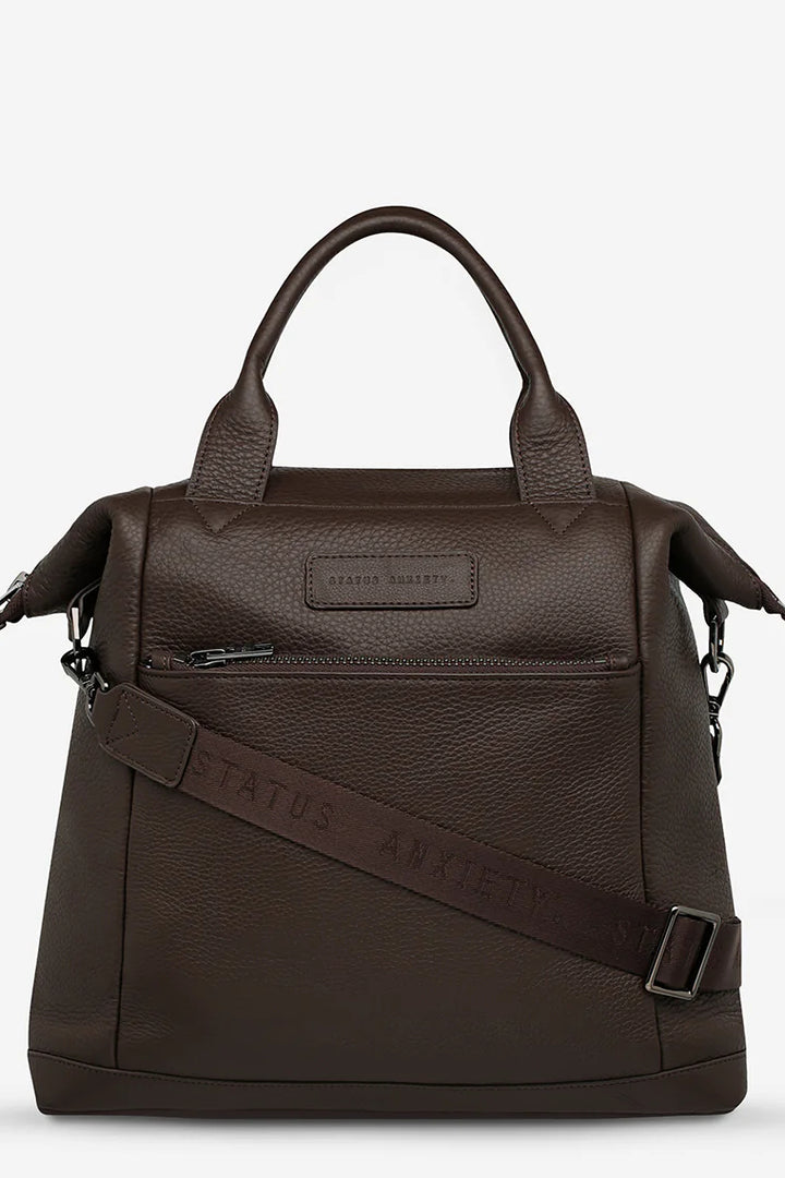 STATUS ANXIETY Womens Mini Waves Leather Backpack- Cocoa, WOMENS WALLETS & BAGS, STATUS ANXIETY, Elwood 101