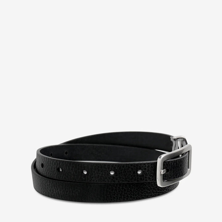 STATUS ANXIETY Womens Muse Leather Belt Black / Silver, WOMENS BELTS, STATUS ANXIETY, Elwood 101