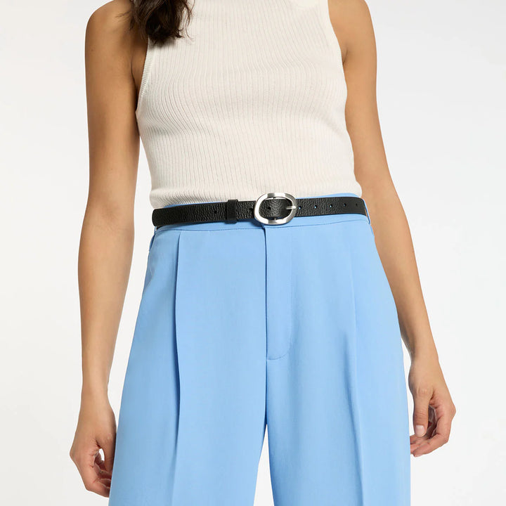 STATUS ANXIETY Womens Nocturne Leather Belt Black / Silver, WOMENS BELTS, STATUS ANXIETY, Elwood 101