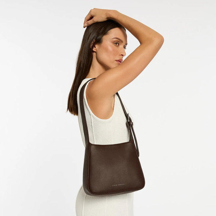 STATUS ANXIETY Womens Slipping Away Leather Bag in Cocoa, WOMENS BAGS & CLUTCHES, STATUS ANXIETY, Elwood 101