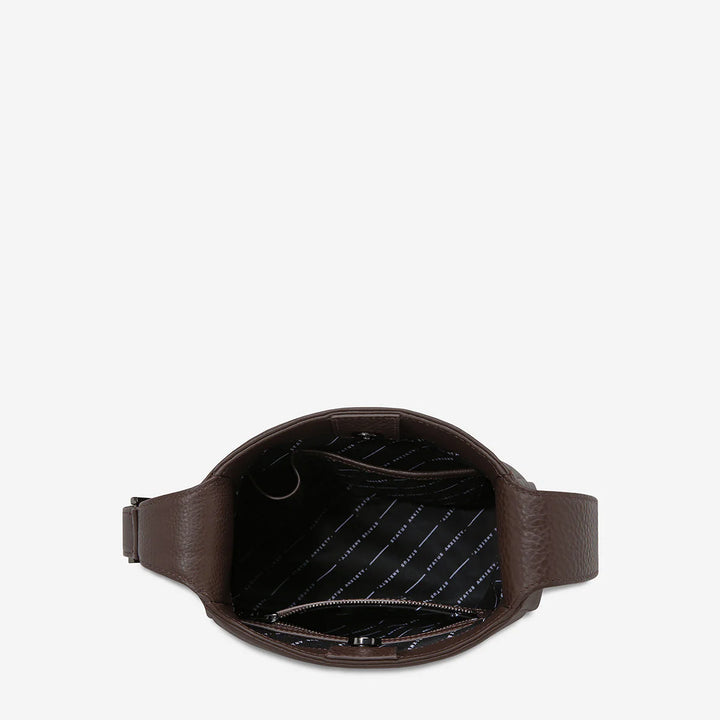 STATUS ANXIETY Womens Slipping Away Leather Bag in Cocoa, WOMENS BAGS & CLUTCHES, STATUS ANXIETY, Elwood 101