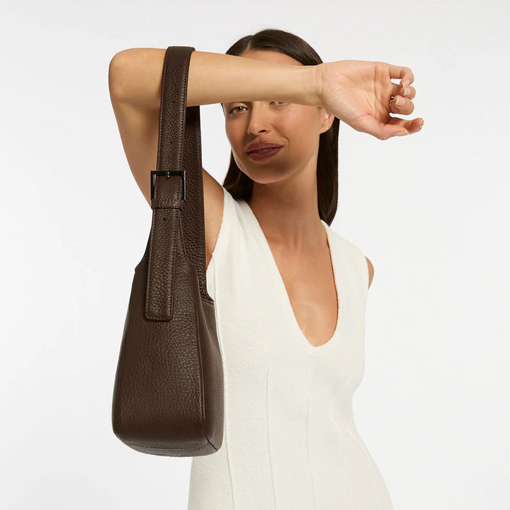 STATUS ANXIETY Womens Slipping Away Leather Bag in Cocoa, WOMENS BAGS & CLUTCHES, STATUS ANXIETY, Elwood 101