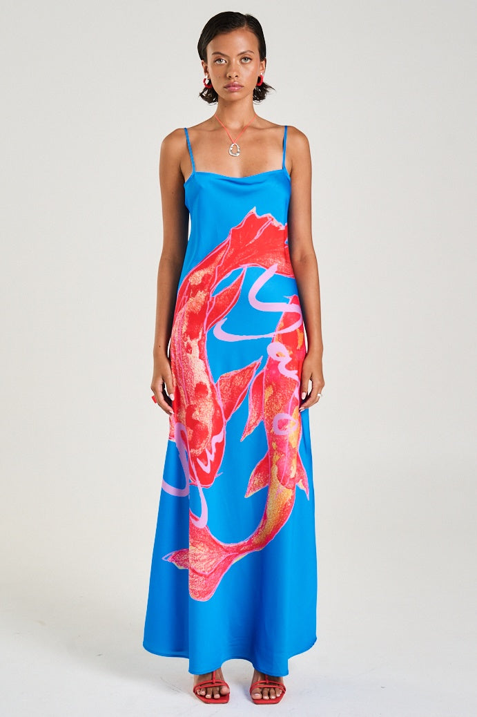 SUMMI SUMMI Womens Luna Maxi Dress in Koi Print, WOMENS DRESSES, SUMMI SUMMI, Elwood 101