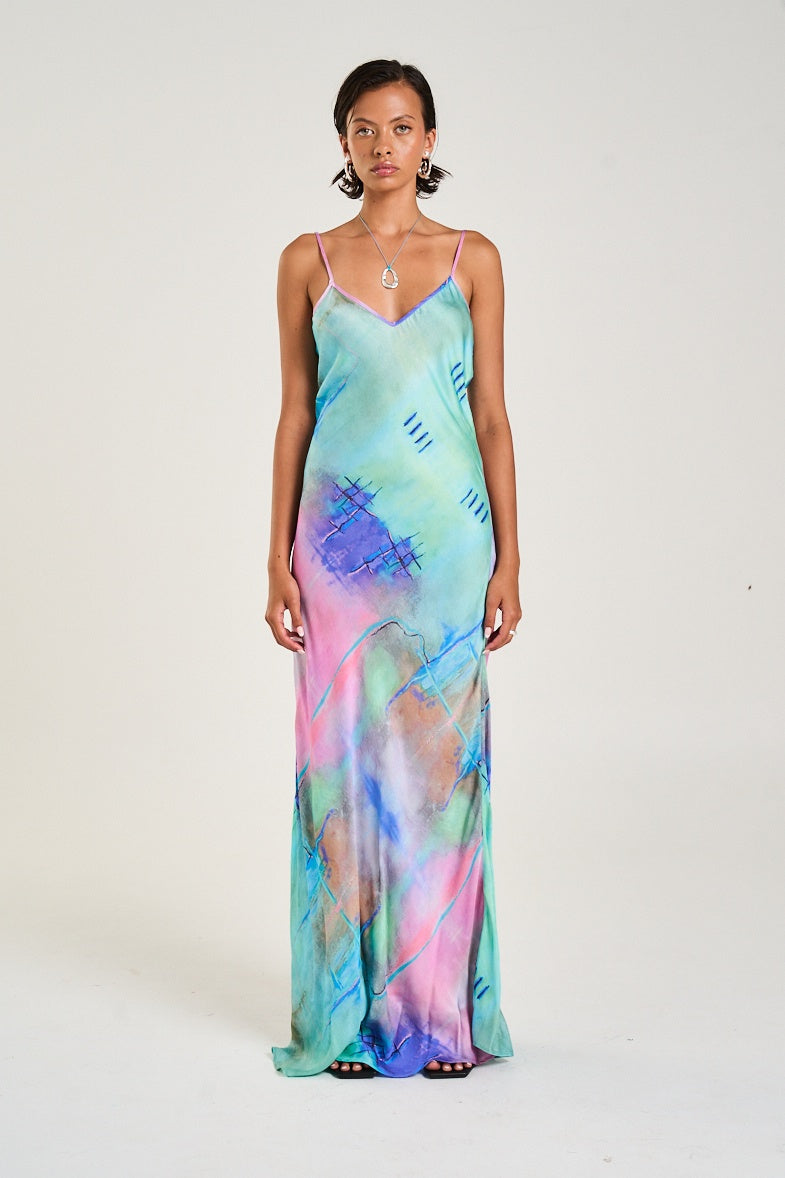 SUMMI SUMMI Womens Siren Maxi Dress in H20 Print, WOMENS DRESSES, SUMMI SUMMI, Elwood 101