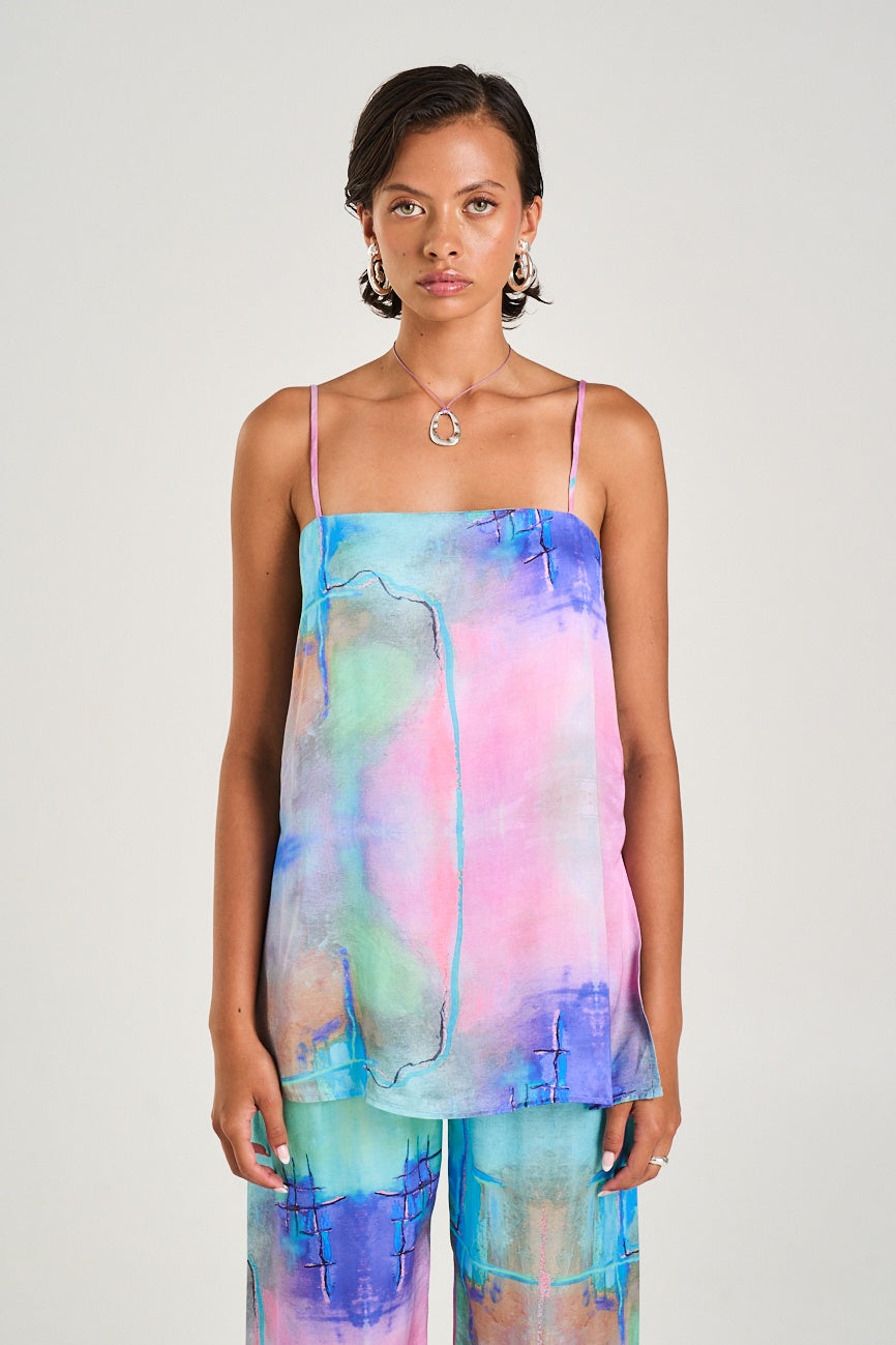 SUMMI SUMMI Womens Tunic Top in H20 Print, WOMENS TOPS & SHIRTS, SUMMI SUMMI, Elwood 101