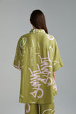 SUMMI SUMMI Womens Big Shirt - Graffiti Butterfly Khaki, WOMENS TOPS & SHIRTS, SUMMI SUMMI, Elwood 101