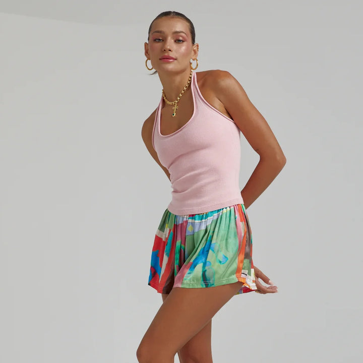 SUMMI SUMMI Womens Knit Halter Top - Blush, WOMENS TOPS & SHIRTS, SUMMI SUMMI, Elwood 101