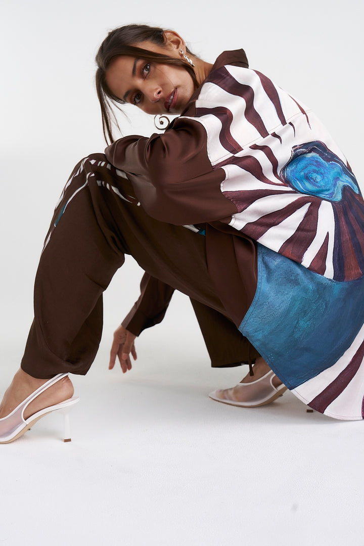 SUMMI SUMMI Womens Long Sleeve Oversized Shirt - Nautilus, WOMENS TOPS & SHIRTS, SUMMI SUMMI, Elwood 101