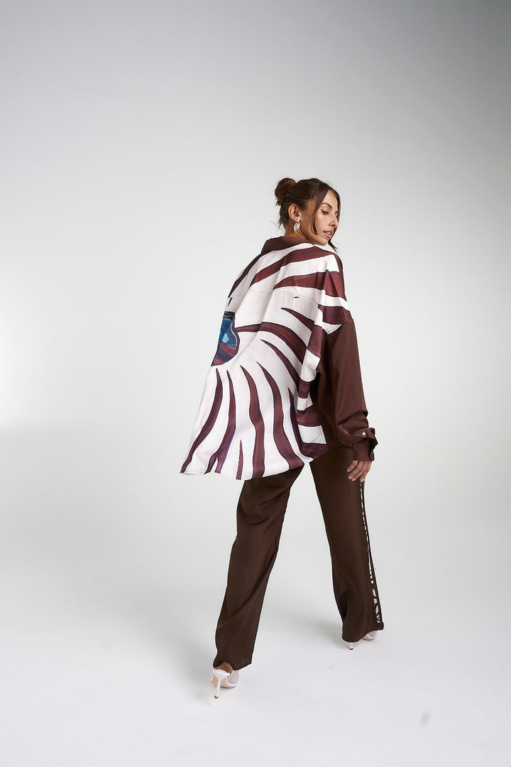 SUMMI SUMMI Womens Long Sleeve Oversized Shirt - Nautilus, WOMENS TOPS & SHIRTS, SUMMI SUMMI, Elwood 101