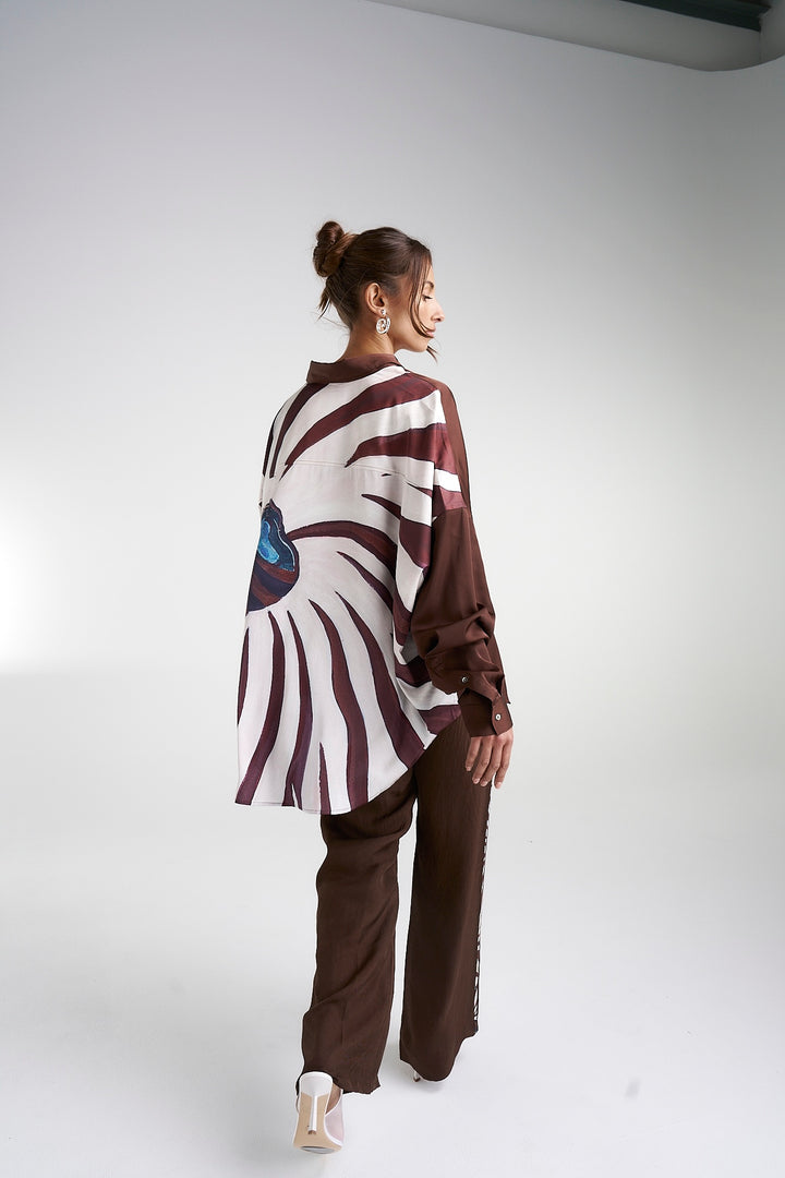 SUMMI SUMMI Womens Long Sleeve Oversized Shirt - Nautilus, WOMENS TOPS & SHIRTS, SUMMI SUMMI, Elwood 101