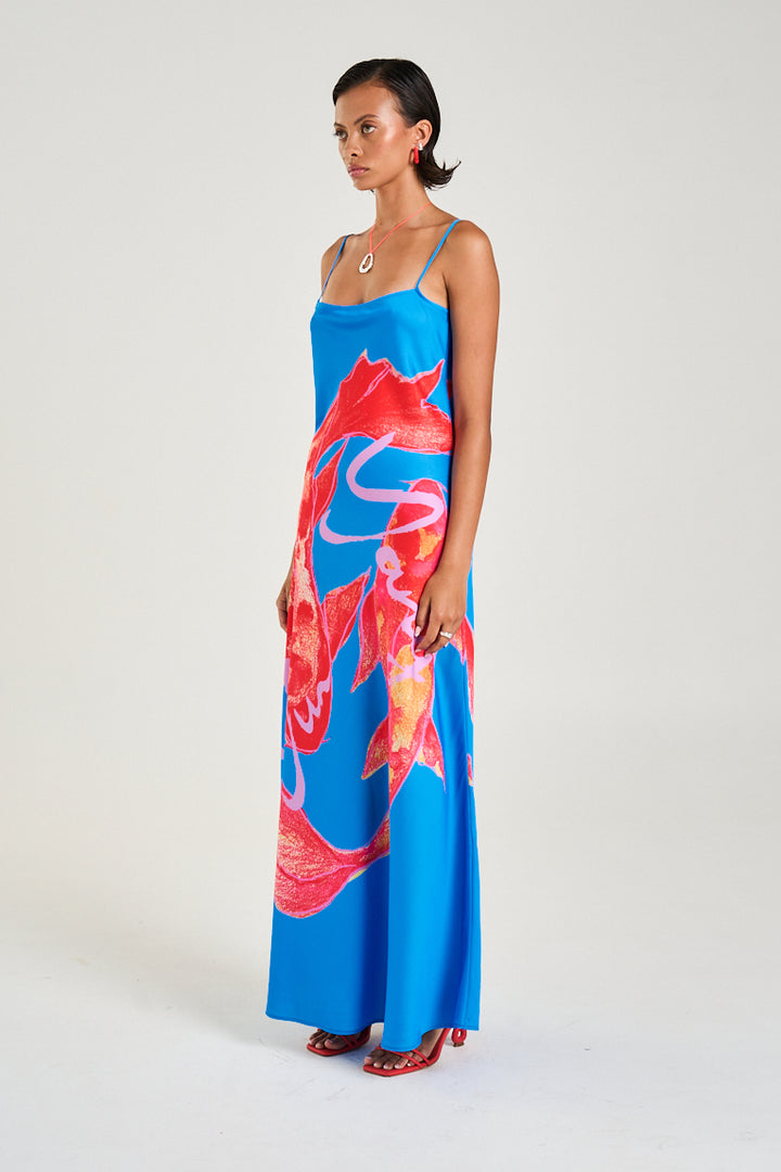SUMMI SUMMI Womens Luna Maxi Dress in Koi Print, WOMENS DRESSES, SUMMI SUMMI, Elwood 101