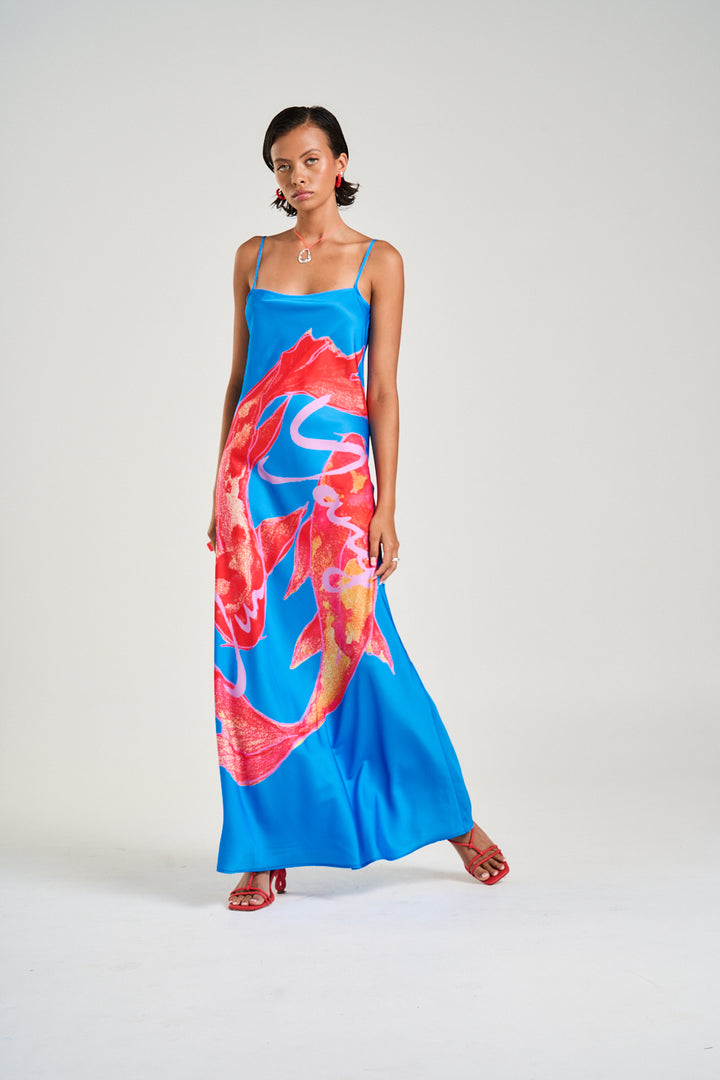 SUMMI SUMMI Womens Luna Maxi Dress in Koi Print, WOMENS DRESSES, SUMMI SUMMI, Elwood 101
