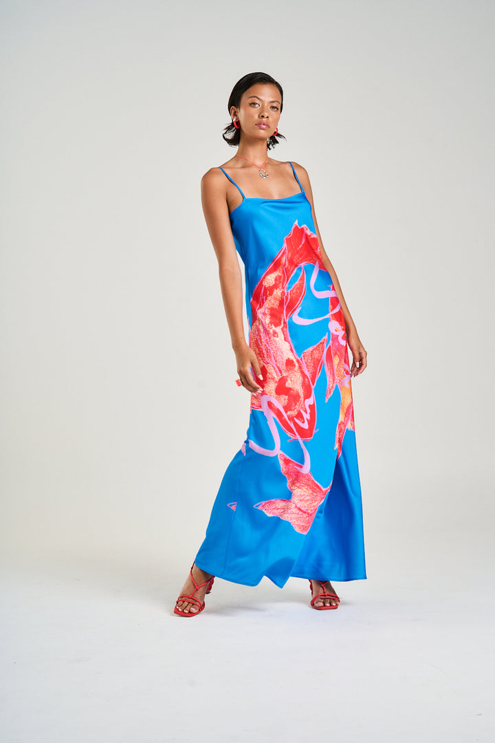 SUMMI SUMMI Womens Luna Maxi Dress in Koi Print, WOMENS DRESSES, SUMMI SUMMI, Elwood 101