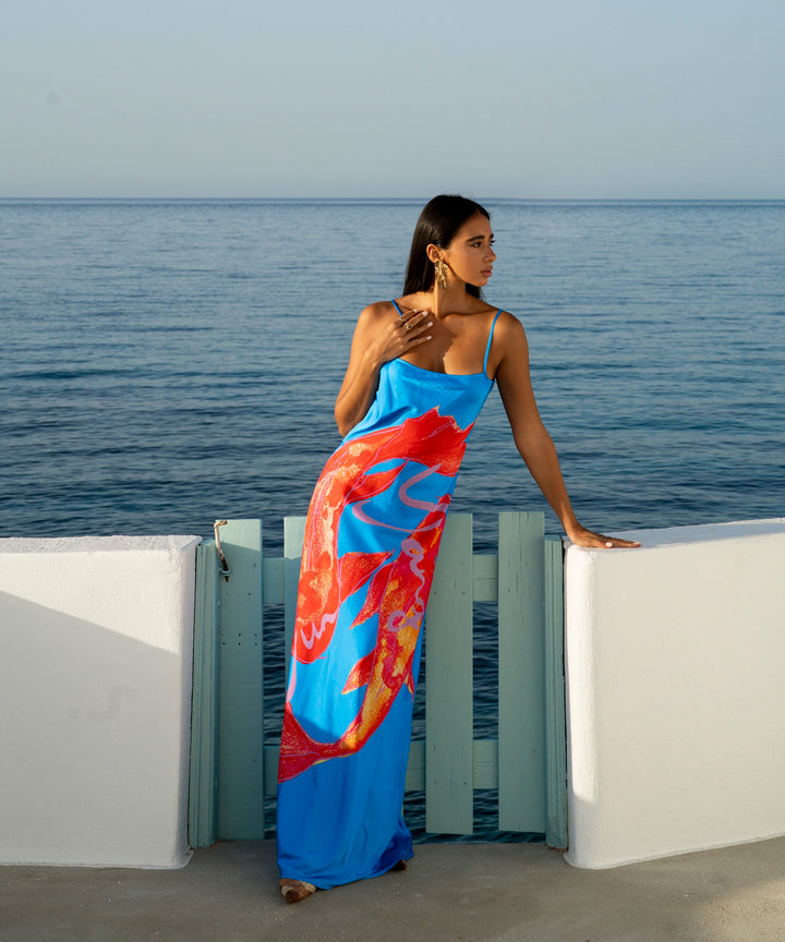 SUMMI SUMMI Womens Luna Maxi Dress in Koi Print, WOMENS DRESSES, SUMMI SUMMI, Elwood 101