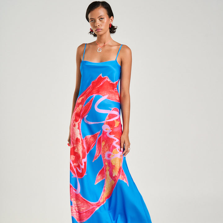 SUMMI SUMMI Womens Luna Maxi Dress in Koi Print, WOMENS DRESSES, SUMMI SUMMI, Elwood 101