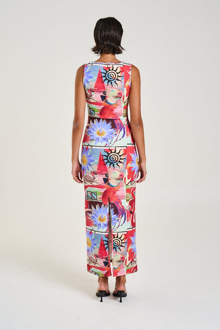 SUMMI SUMMI Womens Miami Maxi Dress in Dazed Print, WOMENS DRESSES, SUMMI SUMMI, Elwood 101