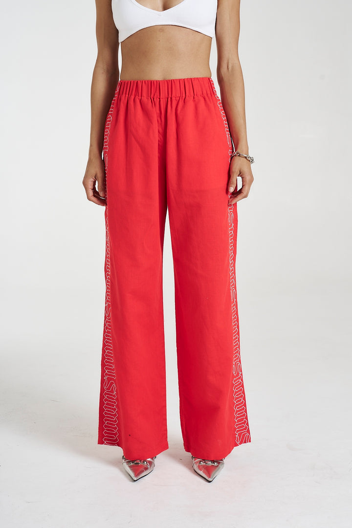 SUMMI SUMMI Womens Sig Linen Pant - Scarlet Summi, WOMENS PANTS, SUMMI SUMMI, Elwood 101