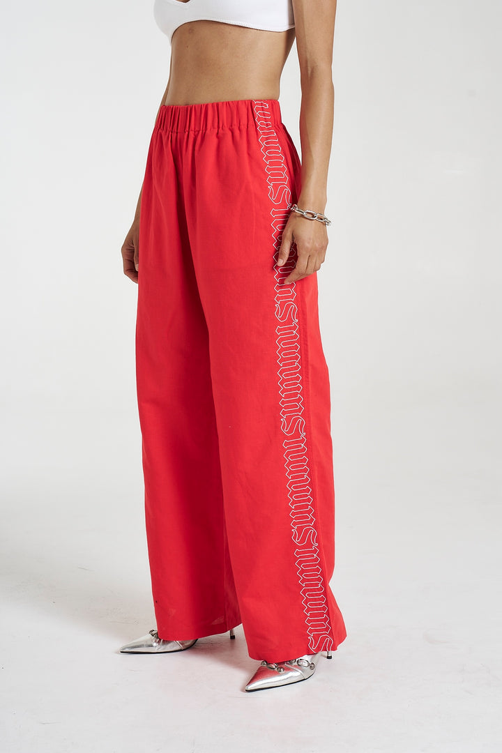 SUMMI SUMMI Womens Sig Linen Pant - Scarlet Summi, WOMENS PANTS, SUMMI SUMMI, Elwood 101