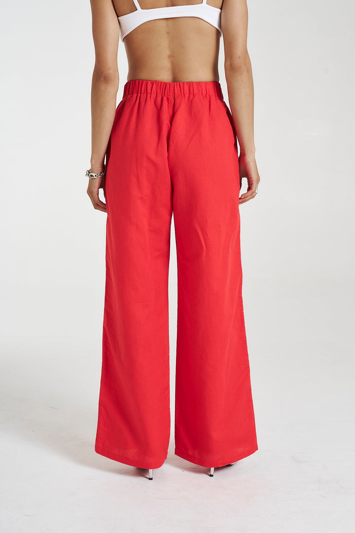 SUMMI SUMMI Womens Sig Linen Pant - Scarlet Summi, WOMENS PANTS, SUMMI SUMMI, Elwood 101