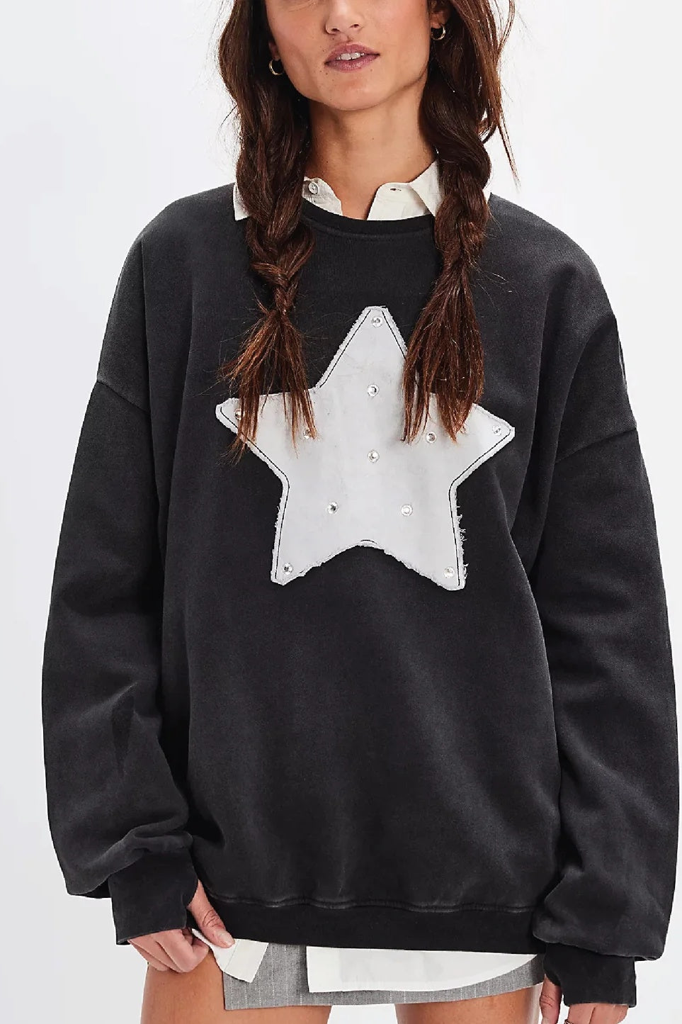 THE LAUNDRY ROOM Womens Rhinestone Star Jump Jumper - Black Snow, WOMENS KNITS & SWEATERS, THE LAUNDRY ROOM, Elwood 101