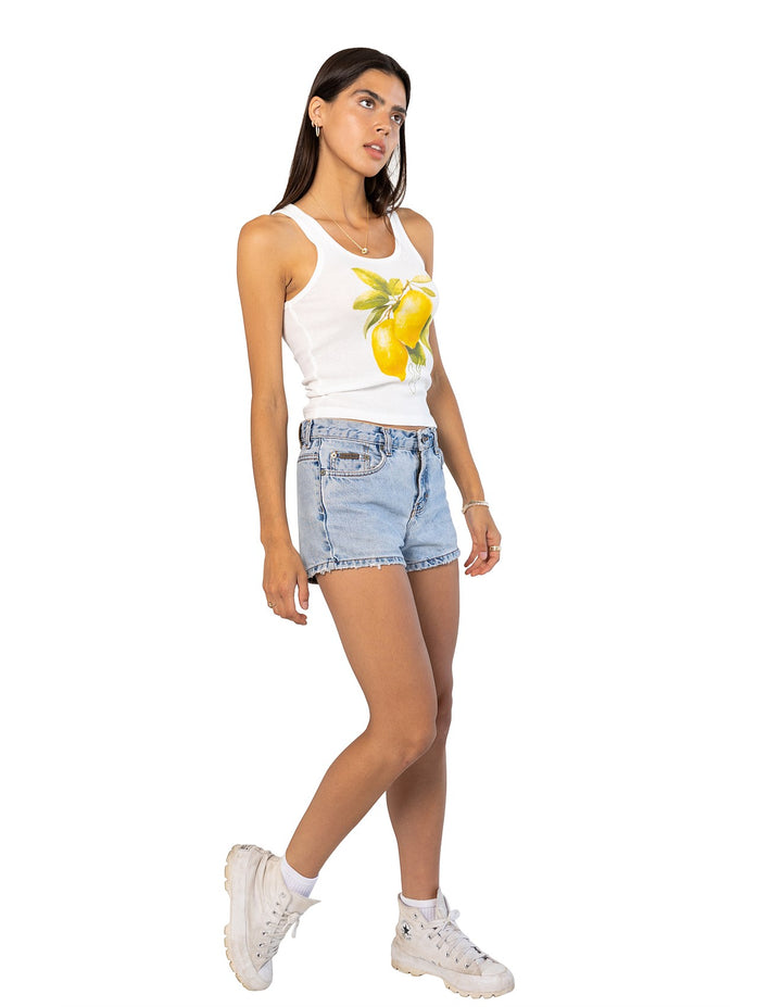 THE LAUNDRY ROOM Womens Lemoncello Rib Tank in White