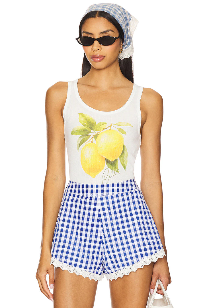 THE LAUNDRY ROOM Womens Lemoncello Rib Tank in White