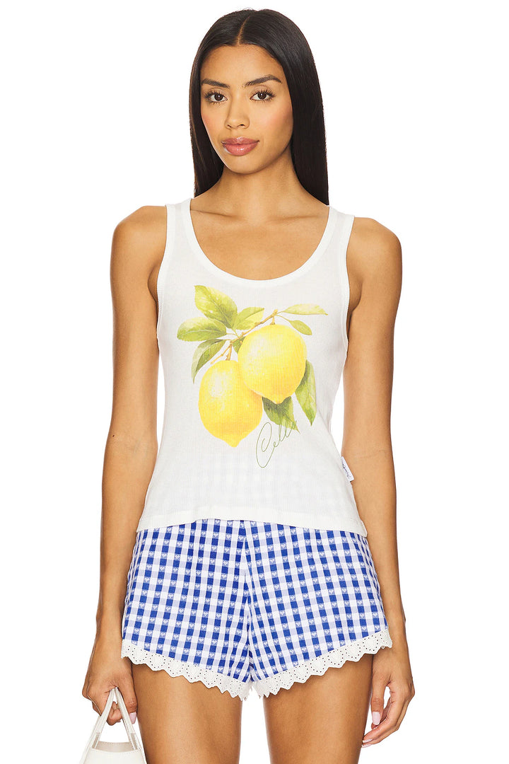 THE LAUNDRY ROOM Womens Lemoncello Rib Tank in White