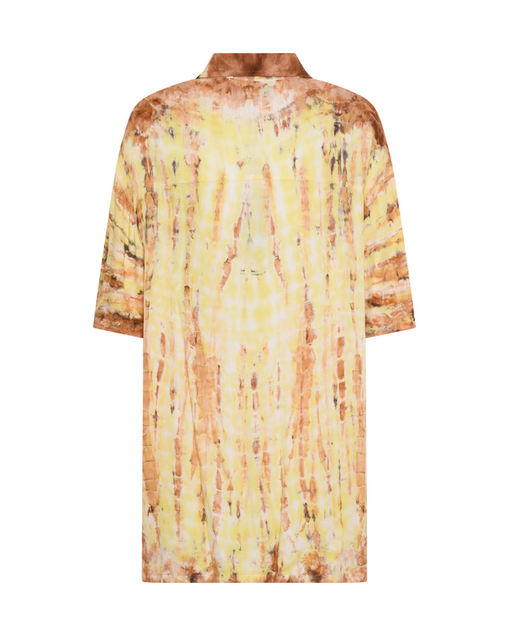 ONE TEASPOON Womens Tropical Satin Hand Printed Short Sleeve Shirt - Yellow, WOMENS TOPS & SHIRTS, OneTeaspoon, Elwood 101