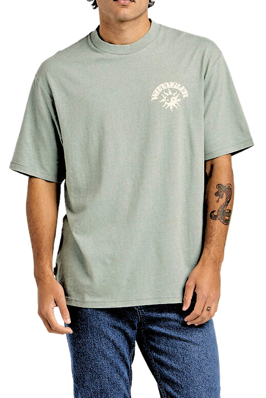 WRANGLER Mens Sun Yin Slacker Recycled Cotton Tee - Washed Jade, MENS TEE SHIRTS, WRANGLER, Elwood 101