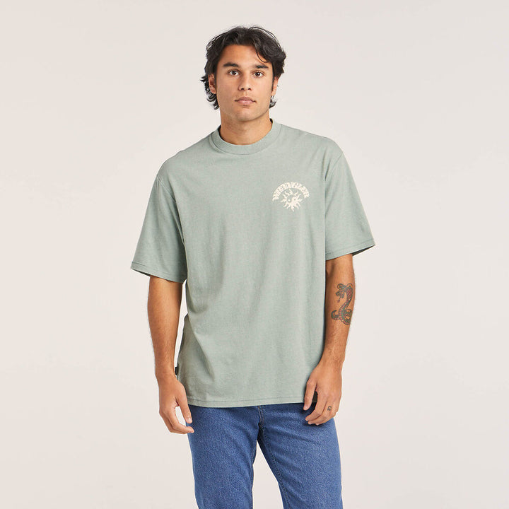 WRANGLER Mens Sun Yin Slacker Recycled Cotton Tee - Washed Jade, MENS TEE SHIRTS, WRANGLER, Elwood 101