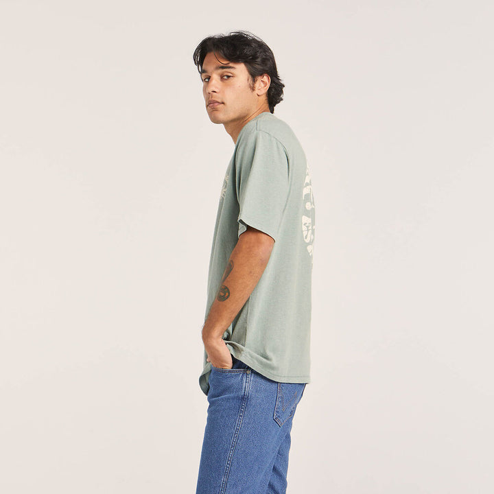 WRANGLER Mens Sun Yin Slacker Recycled Cotton Tee - Washed Jade, MENS TEE SHIRTS, WRANGLER, Elwood 101