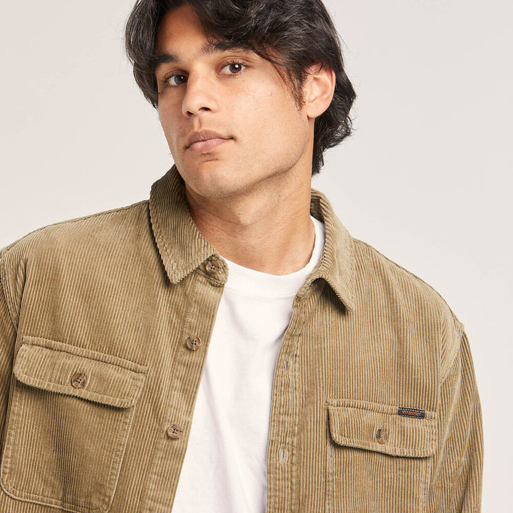 WRANGLER Mens Parallels Cord Shirt - Fern, MENS SHIRTS, WRANGLER, Elwood 101