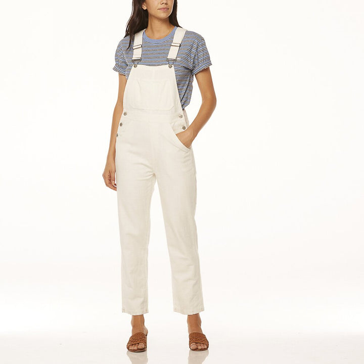 Wrangler WOMENS LITA WHITE LINEN OVERALLS SHELL, WOMENS JUMPSUITS & OVERALLS, Elwood 101, Elwood 101