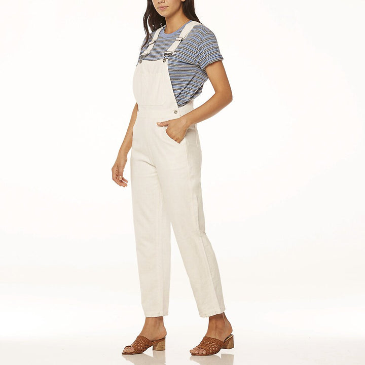 Wrangler WOMENS LITA WHITE LINEN OVERALLS SHELL, WOMENS JUMPSUITS & OVERALLS, Elwood 101, Elwood 101