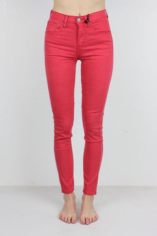 Ziggy Denim WOMENS STICKS AND BONES HIGH RISE SKINNY JEANS - RED