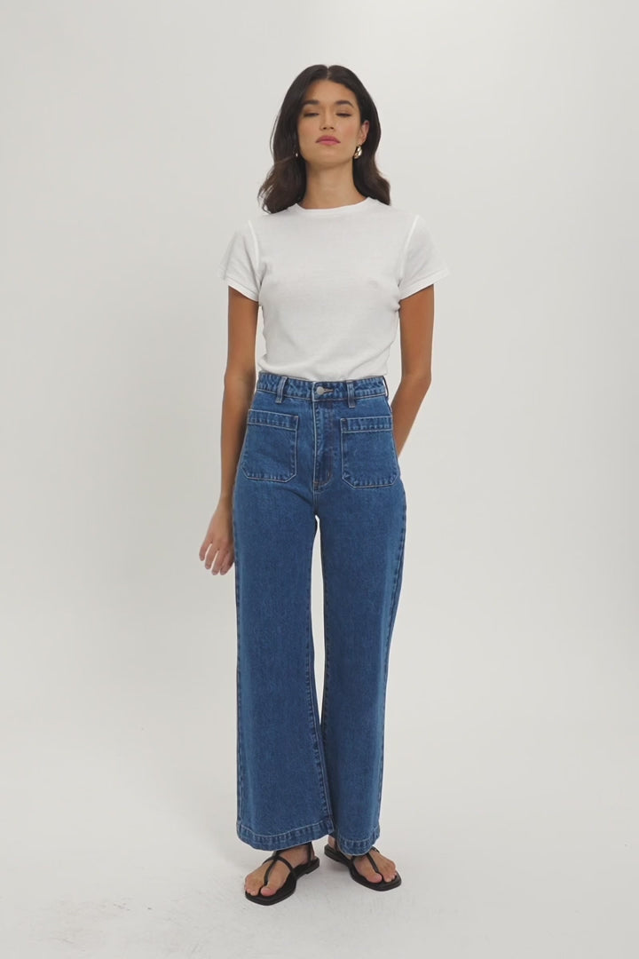 Rollas WOMENS SAILOR JEAN - ASHLEY BLUE