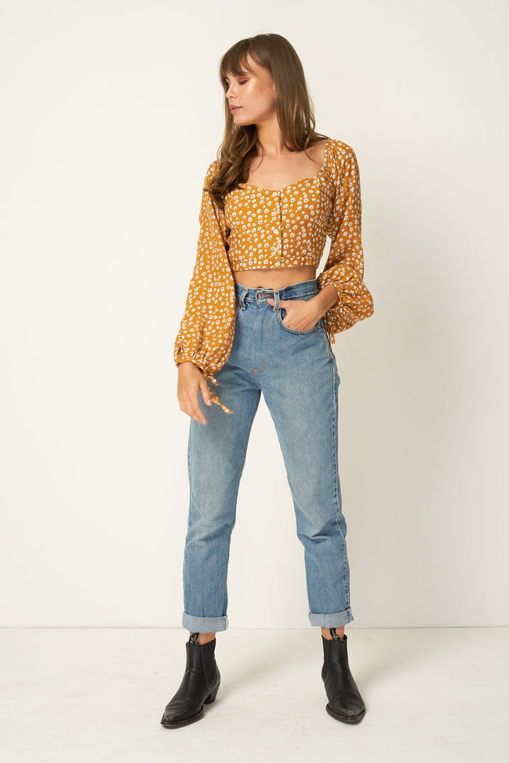 Rue Stiic ELKO TOP COLORADO DAISY DESERT SUN, WOMENS TOPS & SHIRTS, RUE STIIC, Elwood 101