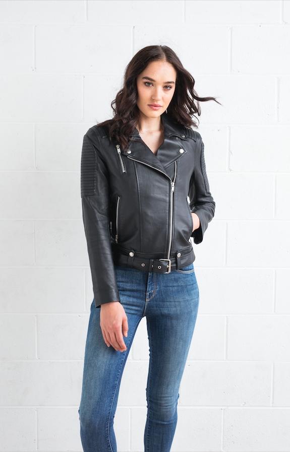 Dea The Label WOMENS  REVENGE LEATHER BIKER JACKET, WOMENS JACKETS & BLAZERS, DEA THE LABEL, Elwood 101
