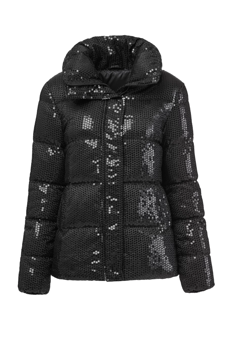 Unreal Fur WOMENS DESIRE SEQUIN PUFFER  JACKET BLACK, WOMENS JACKETS & BLAZERS, UNREAL FUR, Elwood 101