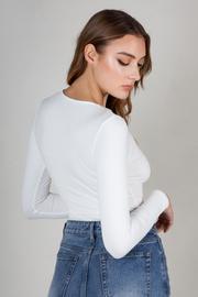 Bayse Brand Womens Lara Long Sleeve Crew Neck Button Down Bodysuit White, WOMENS BODYSUITS, BAYSE BRAND, Elwood 101