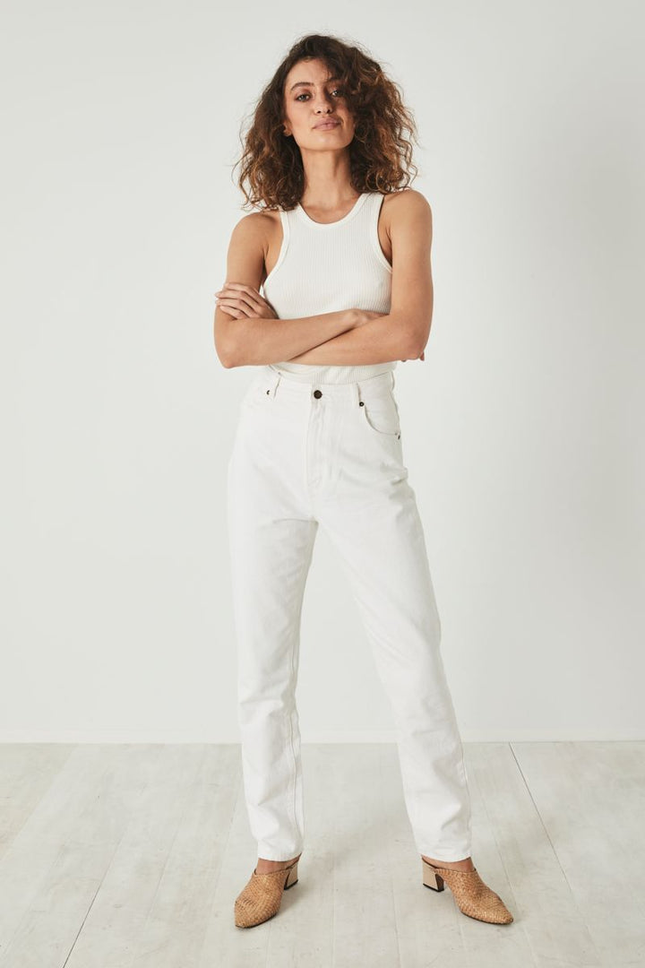 Rollas WOMENS MILLER RIB TANK WHITE, WOMENS TEES & TANKS, ROLLAS, Elwood 101