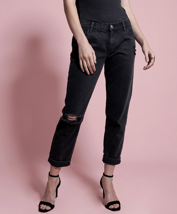 OneTeaspoon WOMENS DOUBLE BLACK AWESOME BAGGIES STRAIGHT LEG JEANS, WOMENS DENIM, OneTeaspoon, Elwood 101