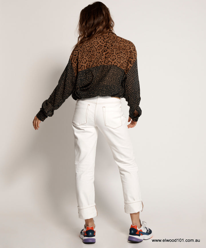 OneTeaspoon WOMENS WHITE BEAUTY TRUCKERS MID RISE STRAIGHT LEG JEANS - WHITE BEAUTY, WOMENS DENIM, OneTeaspoon, Elwood 101