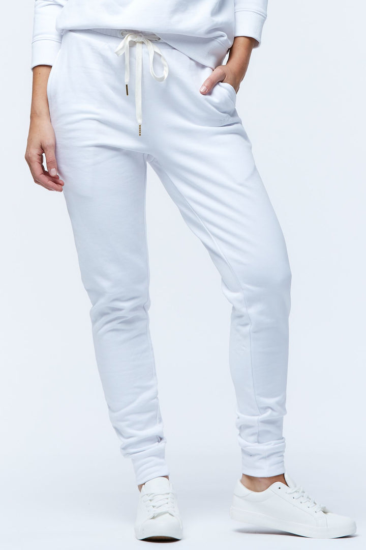 Casa Amuk WOMENS SLIM JOGGER PANT - WHITE, WOMENS TRACK PANTS, CASA AMUK, Elwood 101