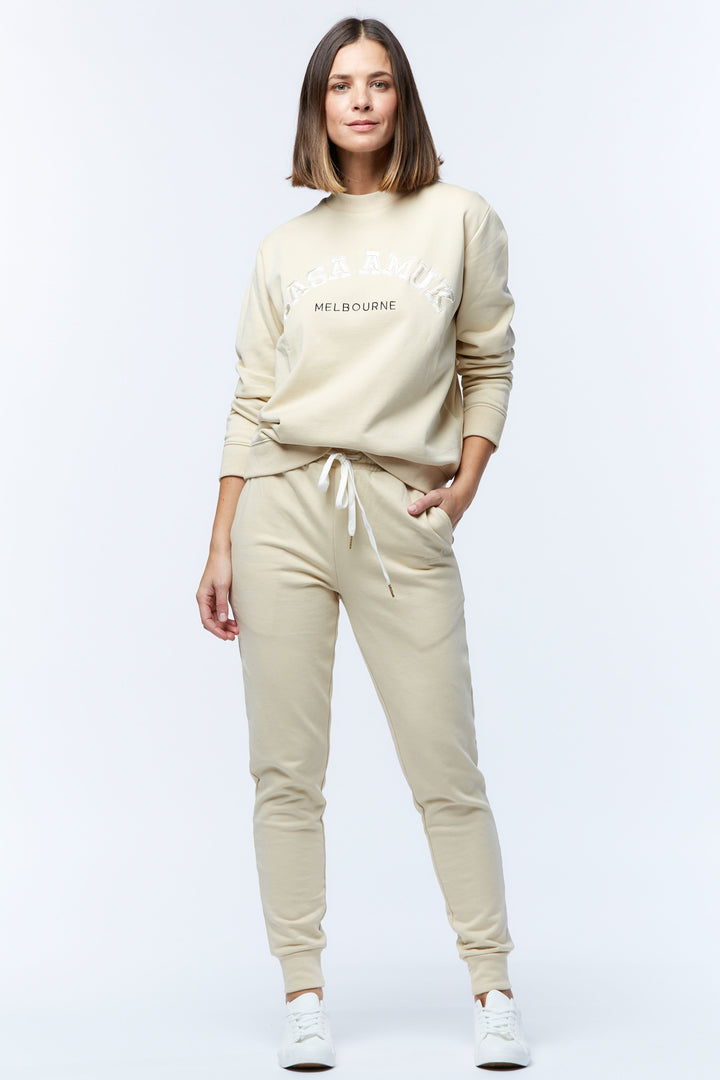 Casa Amuk WOMENS VARSITY SWEATER - BEIGE, WOMENS KNITS & SWEATERS, CASA AMUK, Elwood 101