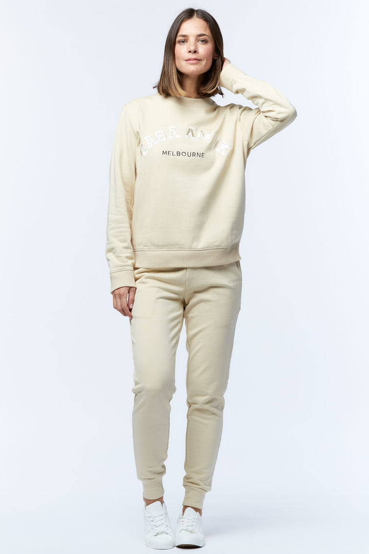 Casa Amuk WOMENS VARSITY SWEATER - BEIGE, WOMENS KNITS & SWEATERS, CASA AMUK, Elwood 101