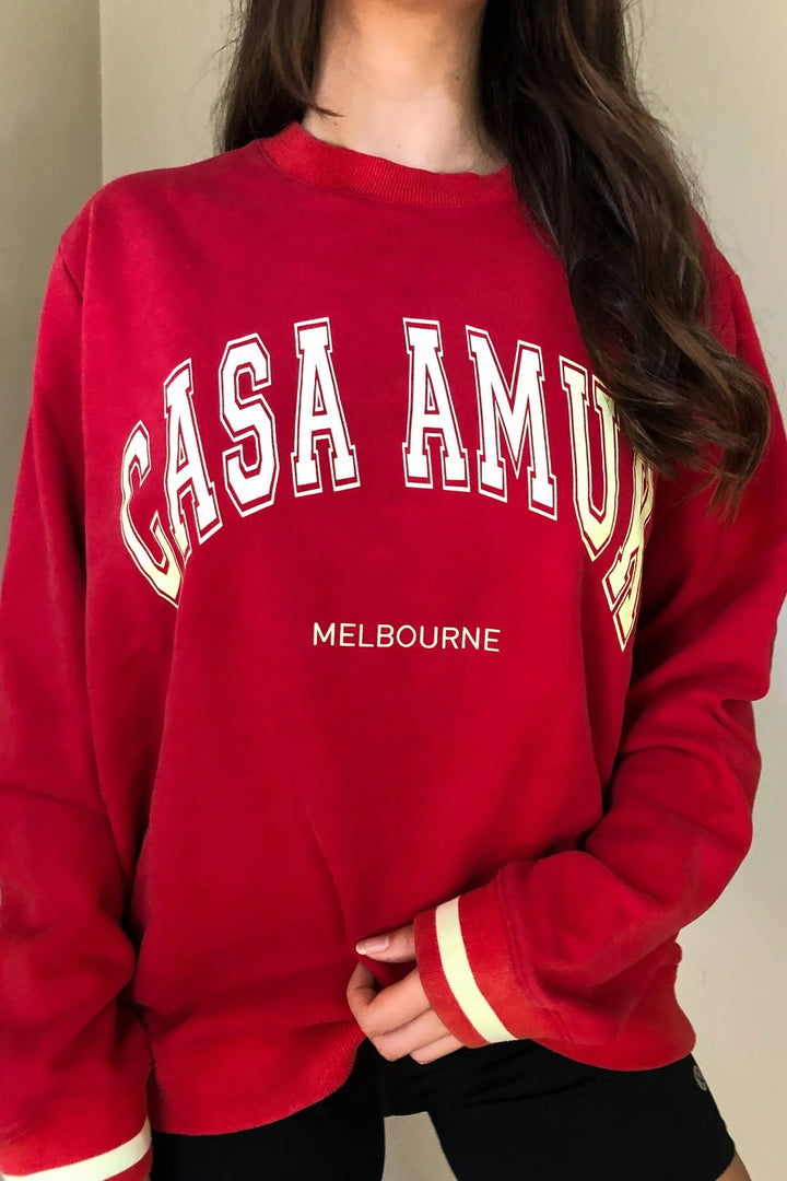 Casa Amuk WOMENS LIMITED EDITION VINTAGE JUMPER - RED, WOMENS KNITS & SWEATERS, CASA AMUK, Elwood 101