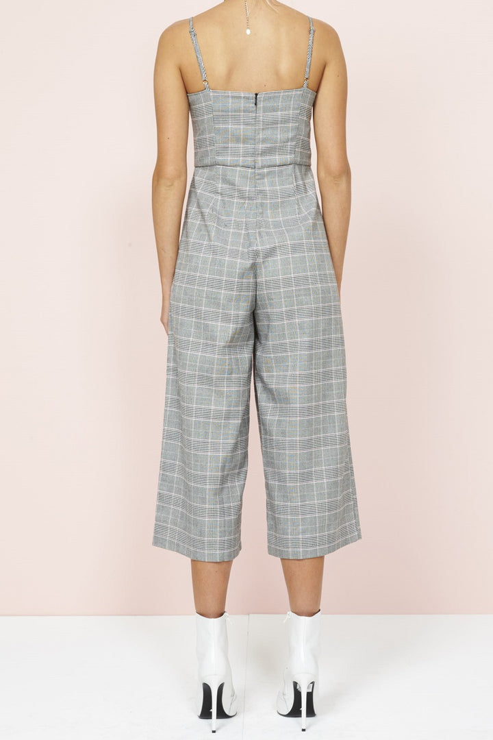 MinkPink POWER TRIP CROPPED CHECK JUMPSUIT - Grey Check, WOMENS JUMPSUITS & OVERALLS, MINKPINK, Elwood 101