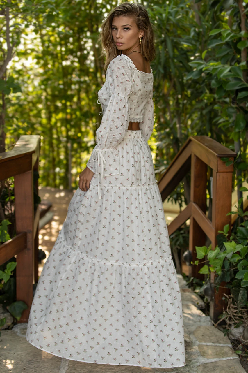 Seven Wonders The Label WOMENS YENNIFER MAXI SKIRT - WHITE FLORAL, WOMENS SKIRTS, SEVEN WONDERS THE LABEL, Elwood 101